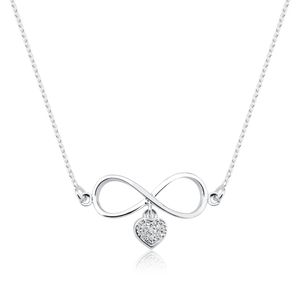 Colar Infinito e Coração em Prata 925 - PL24833