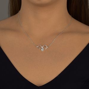 Colar Infinito e Coração em Prata 925 - PL24833