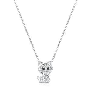 Colar Gatinho Zircônia Cravejado em Prata 925 - PL24861