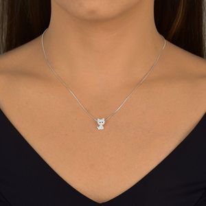Colar Gatinho Zircônia Cravejado em Prata 925 - PL24861