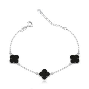 Pulseira Trevo Negro em Prata 925 - PL24865