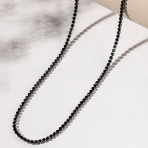 Colar Riviera Negra em Aço Inoxidável - PL24371