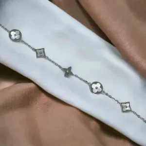 Pulseira Trevos Geométricos em Aço Inoxidável - PL24366