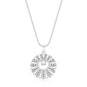 Colar Sol com Zircônia Central em Prata 925 - PL24904