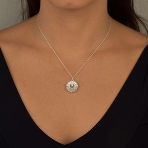 Colar Sol com Zircônia Central em Prata 925 - PL24904