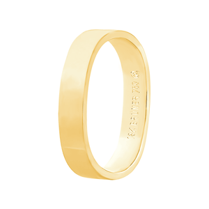 Aliança Masculina 4MM Lisa Sinuosa em Ouro 18K - AU14504
