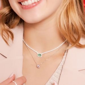 Colar Riviera com Retângulo Turmalina em Prata 925 - PL24530