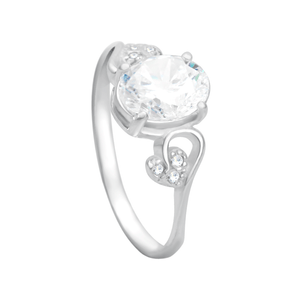 Anel Zircônia Oval em Prata 925 - PL23371