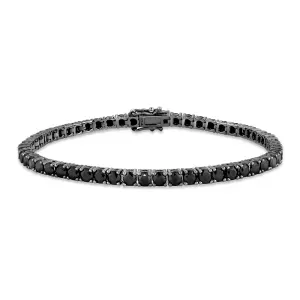 Pulseira Riviera Negra em Prata 925 e Ródio Negro - PL24694