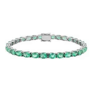 Pulseir Zircônias Ovais Verde em Prata 925 - PL24690
