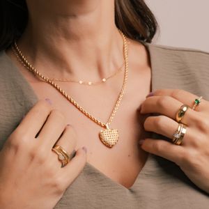 Pingente Coração Texturizado G em Ouro 18K - AU14323