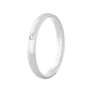 Aliança Feminina 2,7MM com Diamantes em Ouro Branco 18K - AU14538