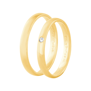 Par Alianças 2,7MM com Diamantes em Ouro 18K - AU14540