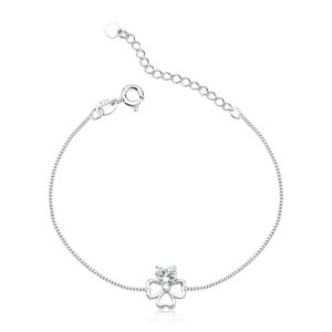 Pulseira Trevo com Zircônia em Prata 925 - PL24831