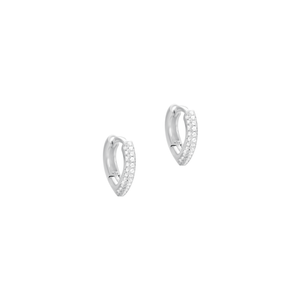 Argola Coração com Zircônias em Prata 925 - PL24150