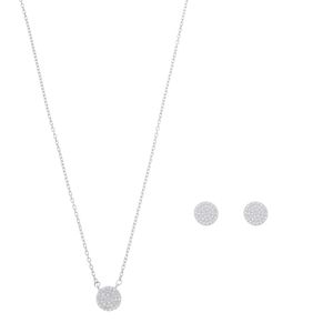 Conjunto Redondo Pavê Cravejado em Prata 925 - PL24717
