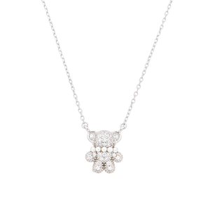 Colar Urso Cravejado em Prata 925 - PL24630