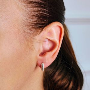 Brinco Argola com Zircônias em Prata 925 - PL24937
