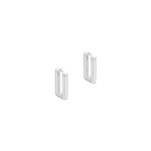 Brinco Argola Retangular Lisa em Prata 925 - PL24939