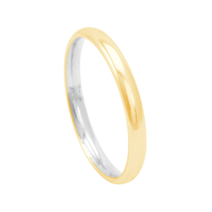 Aliança em Aço com Ouro 10K Abaulada 2,5MM - AU12640