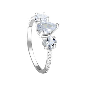 Anel Gota Zircônia em Prata 925 - PL24686