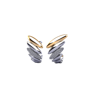 Brinco Duo em Ouro 18K e Prata com Zircônias - AU14620