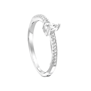 Anel Gota White Aro Cravejado em Prata 925 - PL24657