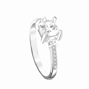 Anel Quadrado Zircônia White em Prata 925 - PL24658