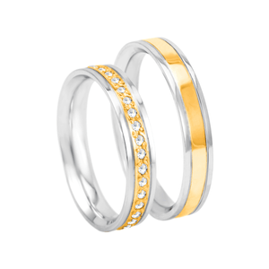 Aliança Feminina com Diamantes 4MM em Ouro 18K - AU14595