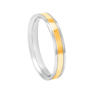 Aliança Masculina Bicolor 4MM em Ouro 18K - AU14596