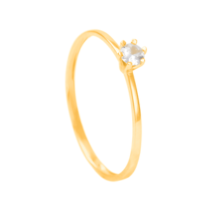 Anel Solitário com Zircônia em Ouro 18K - AU14632