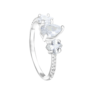 Anel Gota Zircônia em Prata 925 - PL24686
