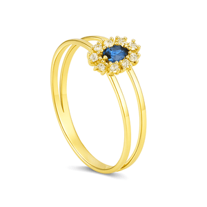 Anel de Formatura em Ouro 10k com Zircônias - AU8447