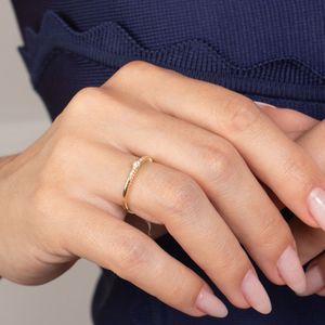 Anel em Ouro 18k Solitário com Diamante - AU8600