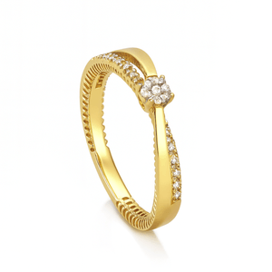 Anel em Ouro 18K Pavê de Brilhantes - AU11323