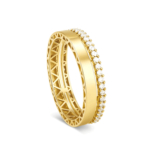 Aliança Feminina 4,5MM com Zircônias em Ouro 18K - AU14864