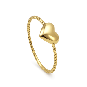 Anel Coração Aro Trabalhado em Ouro 18K - AU14881