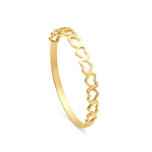 Anel Corações Vazados em Ouro 18K - AU14880