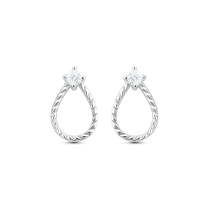 Brinco Gota Vazada com Ponto de Luz em Prata 925 - PL26878