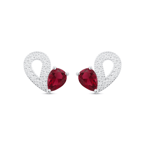 Brinco Gota Dupla com Zircônia Rosa em Prata 925 - PL26875