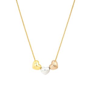 Colar em Ouro 18K Três Corações - AU11846