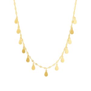 Gargantilha Coffe Pingentes Ovais em Ouro 18K - AU13979