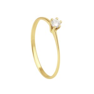 Anel Solitário com Zircônia em Ouro 18K - AU14631