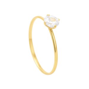 Anel Solitário com Zircônia em Ouro 18K - AU14633