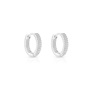 Brinco Argola Click Cravejada em Prata 925 - PL27378