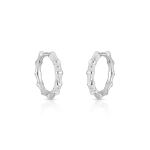 Brinco Argola Trabalhada com Zircônias em Prata 925 - PL26208