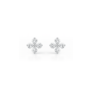 Brinco Flor Zircônia White em Prata 925 - PL27388