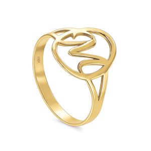 Anel Oval Personalizado Letra em Ouro 10K - AU14918