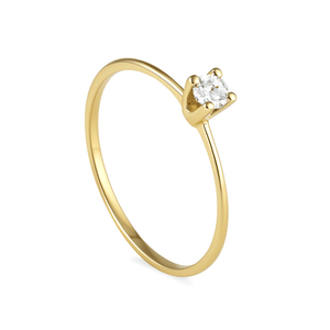 Anel em Ouro 18K Solitário com Zircônia - AU13206