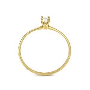 Anel em Ouro 18K Solitário com Zircônia - AU13206